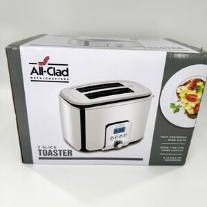 ALL-CLAD NEW IN BOX (TJ822D51) Silver 2-Slice Stainless Steel Digital Toaster